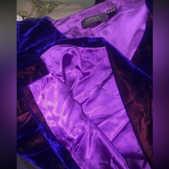 Vintage Y2K Dana Buchman Iridescent Velvet Crop Top Sz 8 - Picture 6 of 6